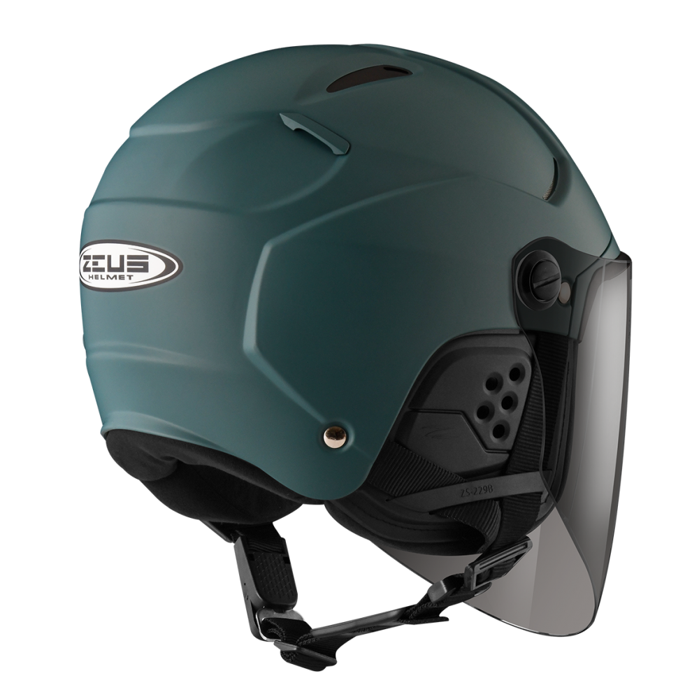 ZEUS 瑞獅 ZS229B 消光岩綠｜zeus helmets 素色 半罩式 3/4罩