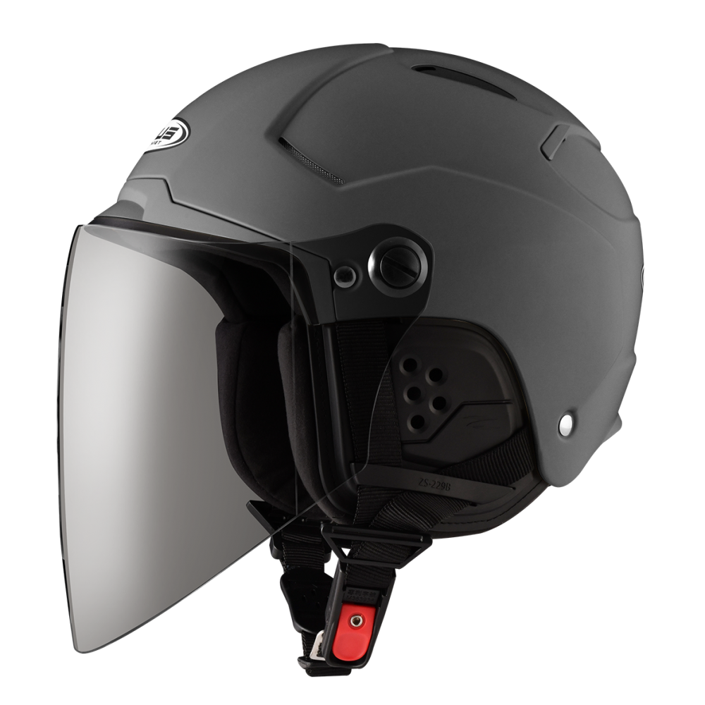 ZEUS 瑞獅 ZS229B 消光深灰｜zeus helmets 素色 半罩式 3/4罩