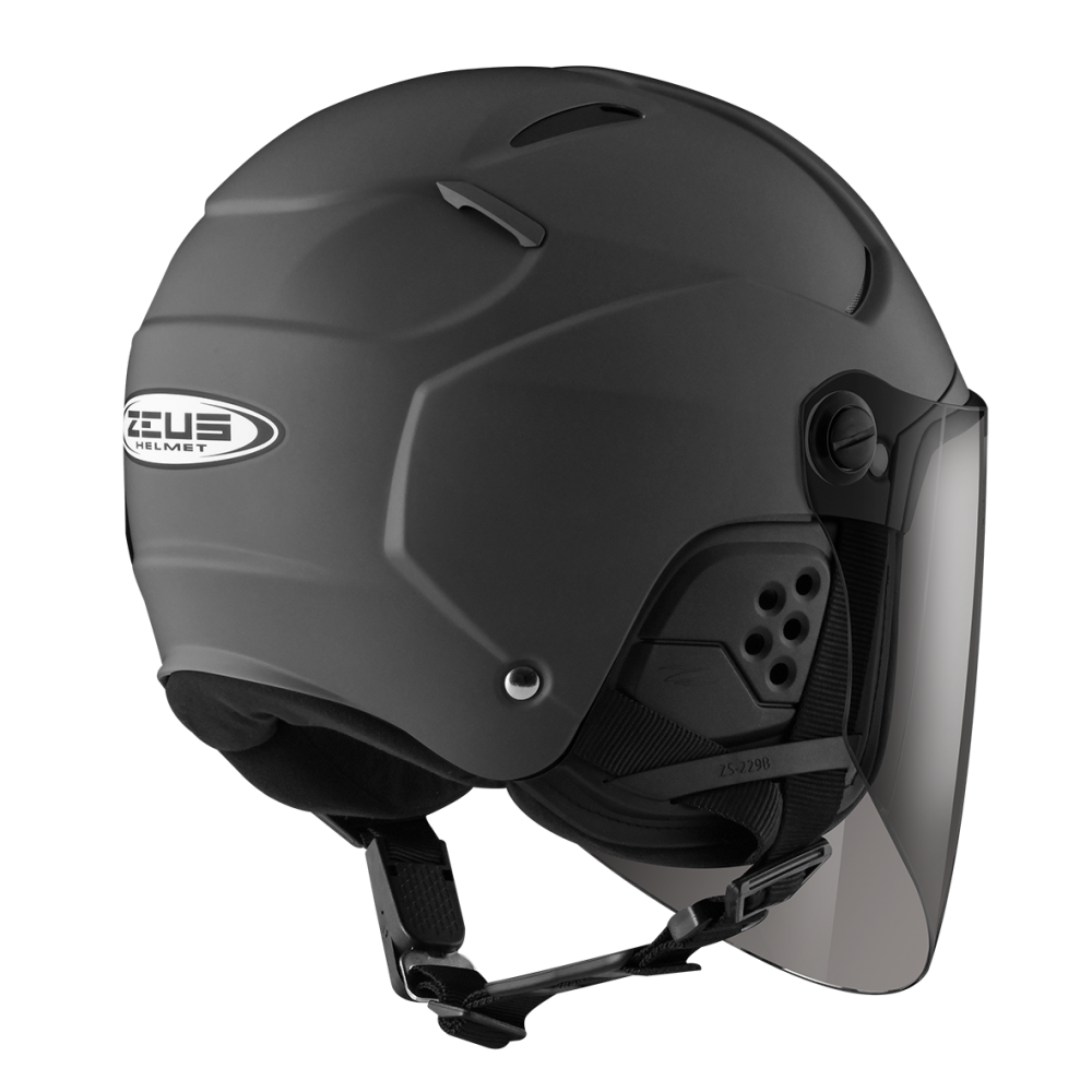 ZEUS 瑞獅 ZS229B 消光深灰｜zeus helmets 素色 半罩式 3/4罩