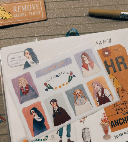 優雅畫廊女子貼紙 一組兩張｜甜蜜生活La dolce vita 臺灣