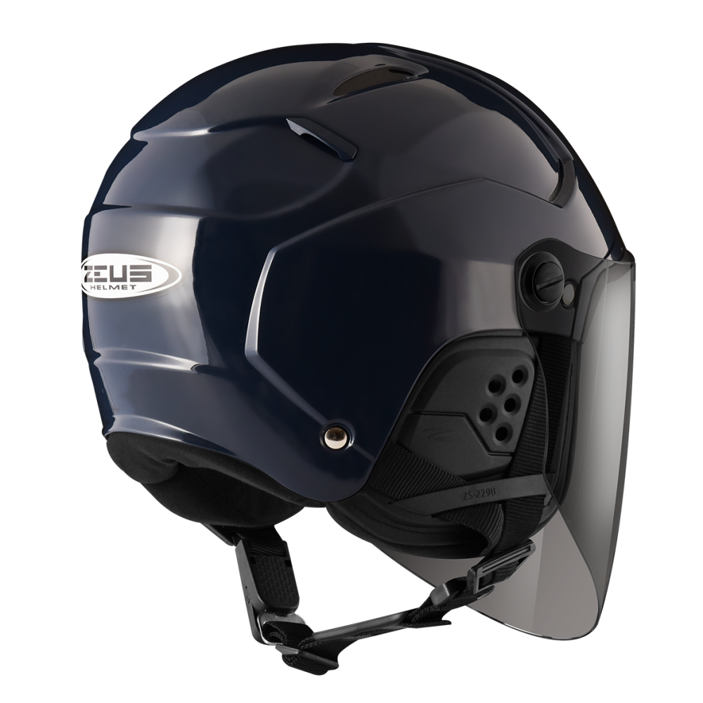 ZEUS 瑞獅 ZS229B 珍珠深藍灰｜zeus helmets 素色 半罩式 3/4罩