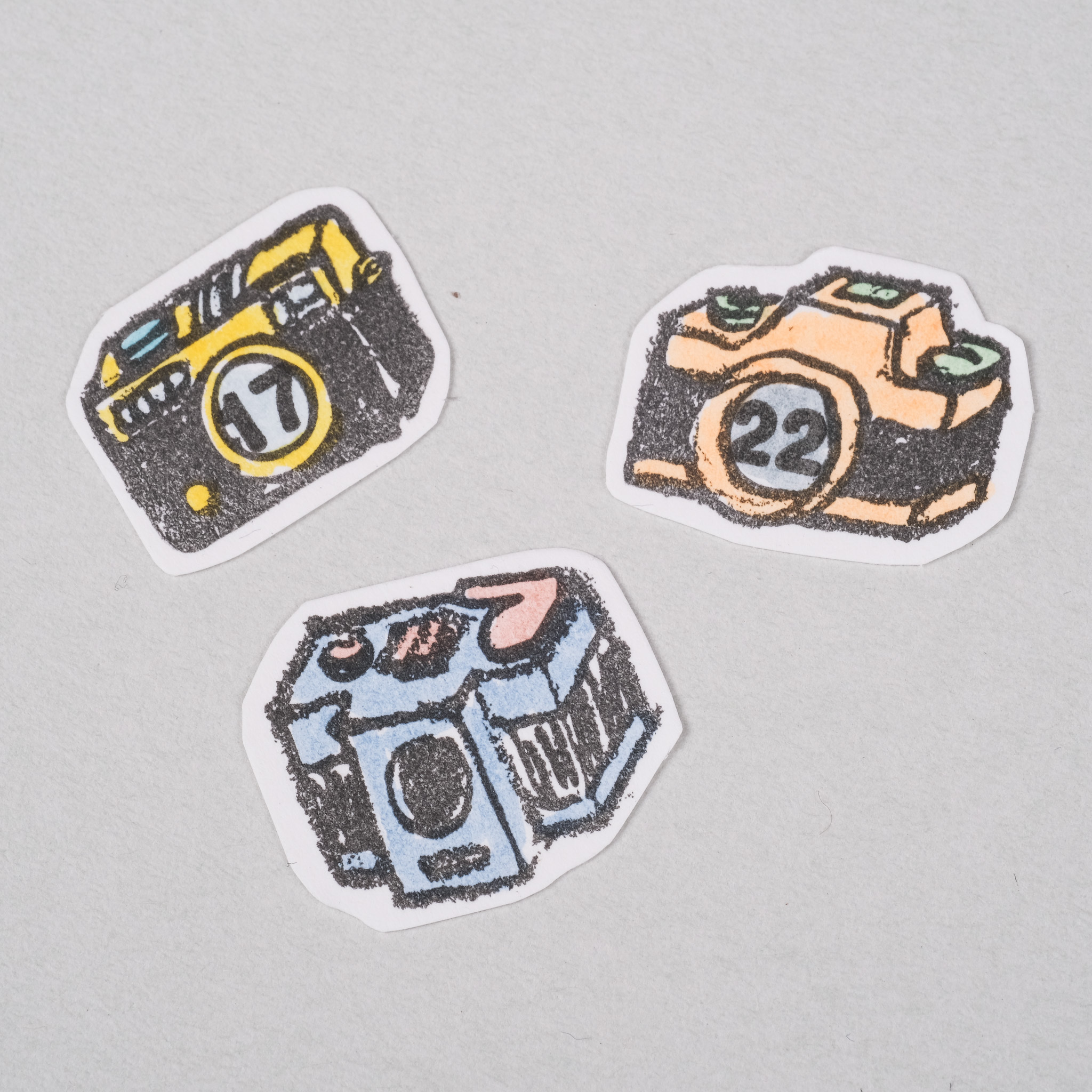 手繪感相機系列 膠版印章｜一分之一工作室 臺灣