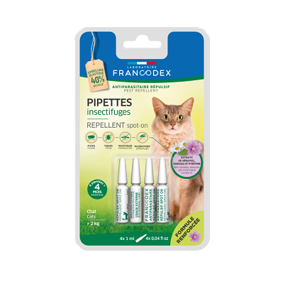 法國Francodex 驅蝨滴劑-成貓專用 4pcs