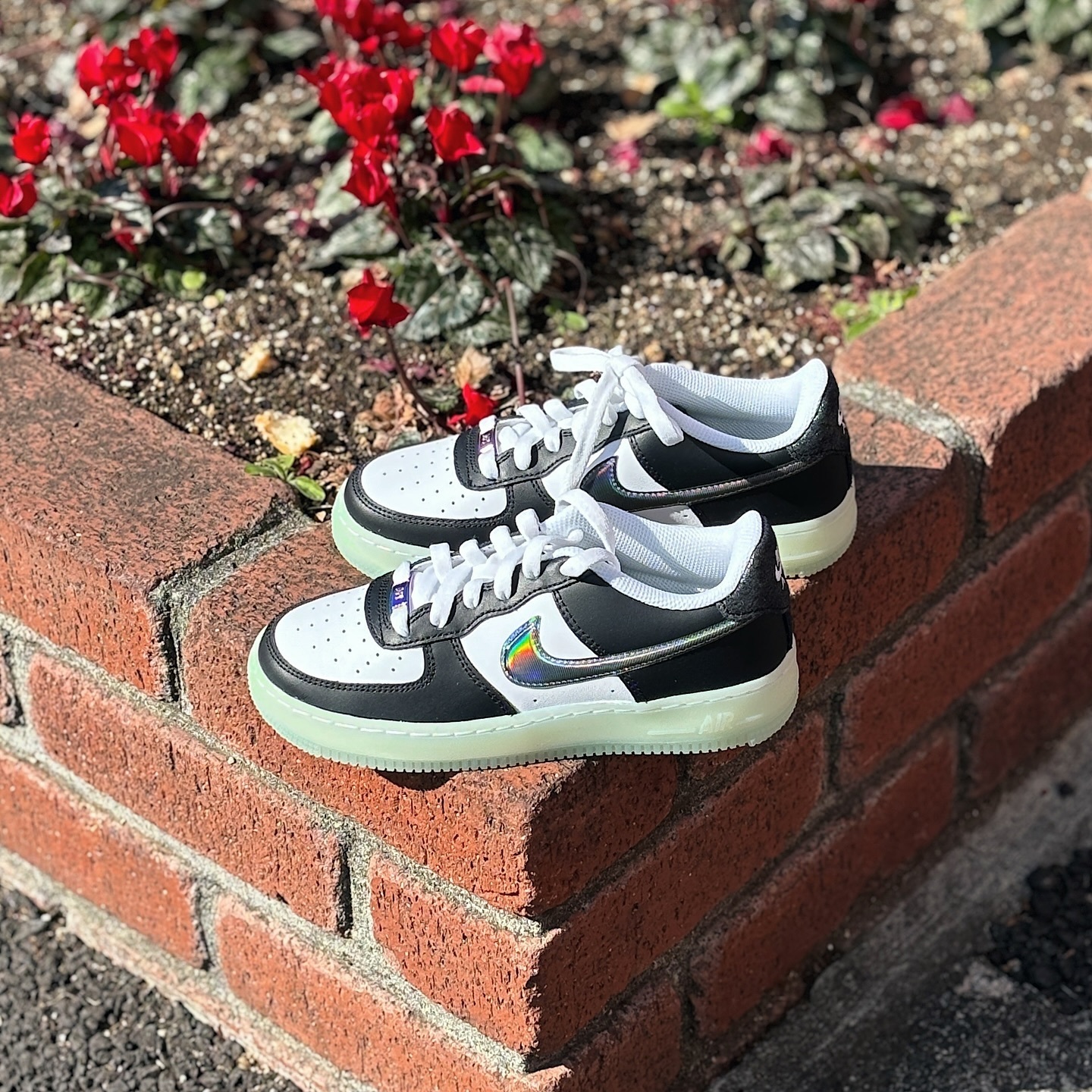 Nike Air Force 1 螢光 霓虹 熊貓 黑色 白色 雷射光 FZ5529-103