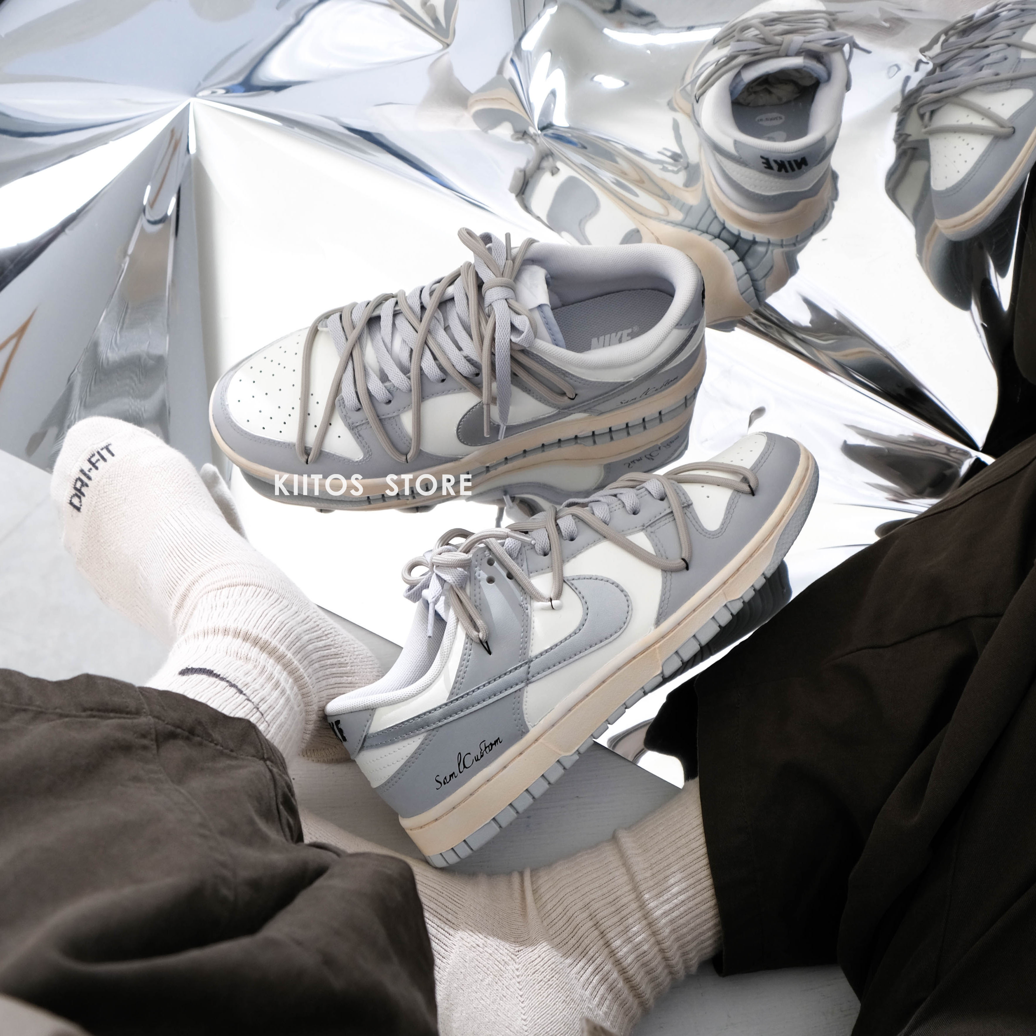 NIKE DUNK LOW 極簡工業風 訂製款 大童鞋 男鞋