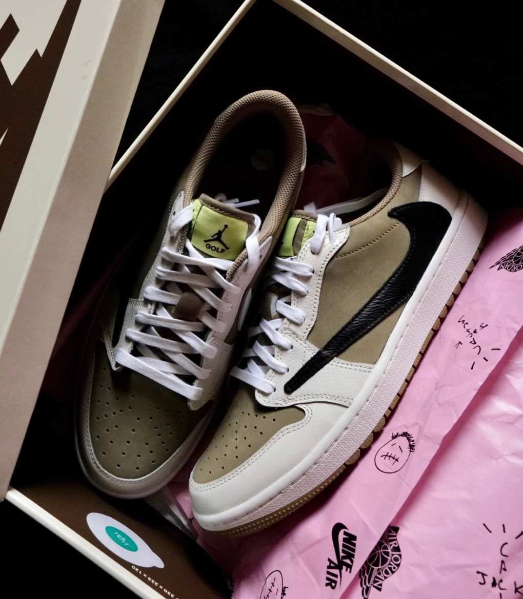 【預購】Travis Scott X Air Jordan 1 Low OG GOLF 白棕綠 高爾夫 FZ3124-200