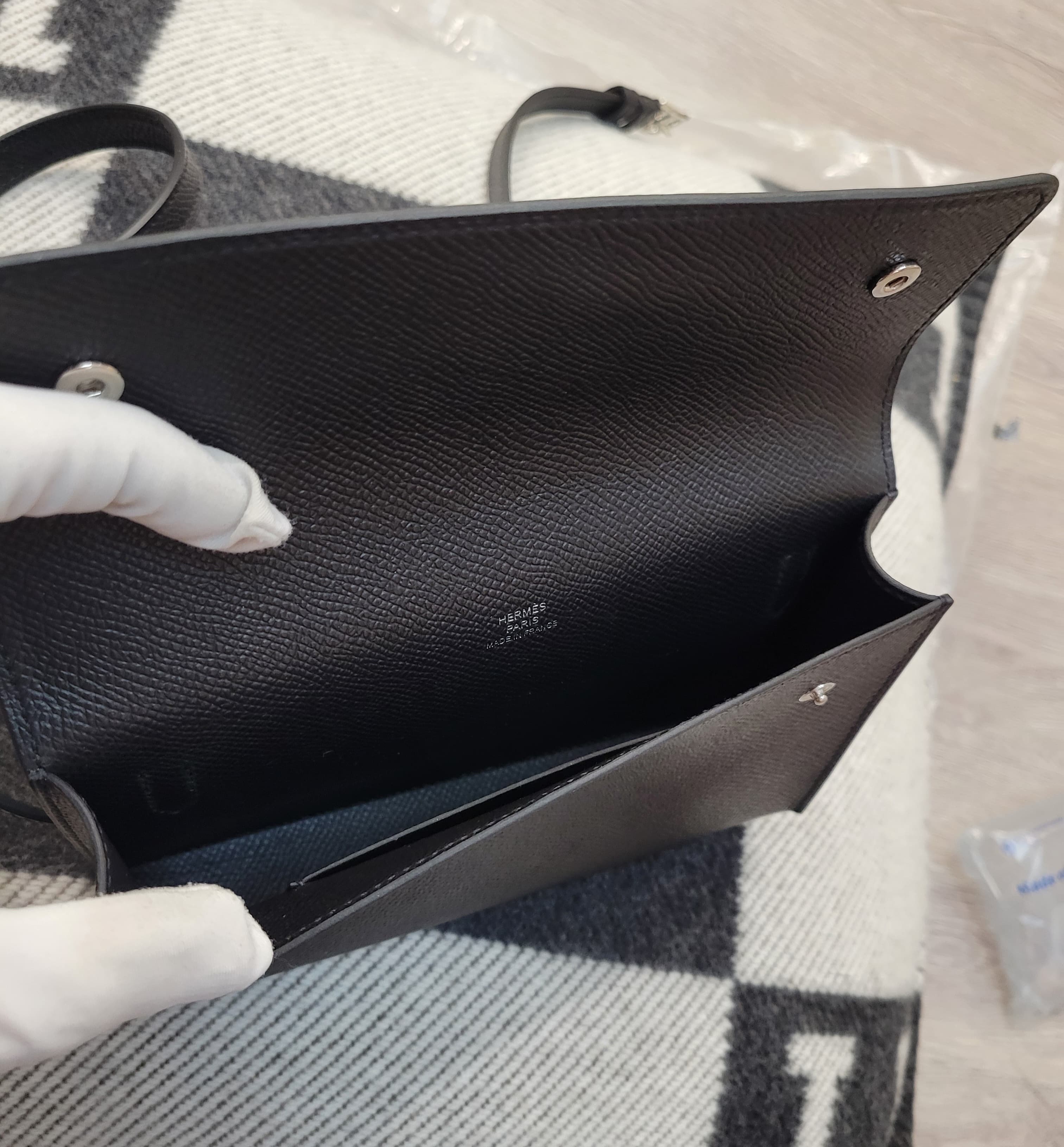 Hermes snap wallet noir ck 黑銀