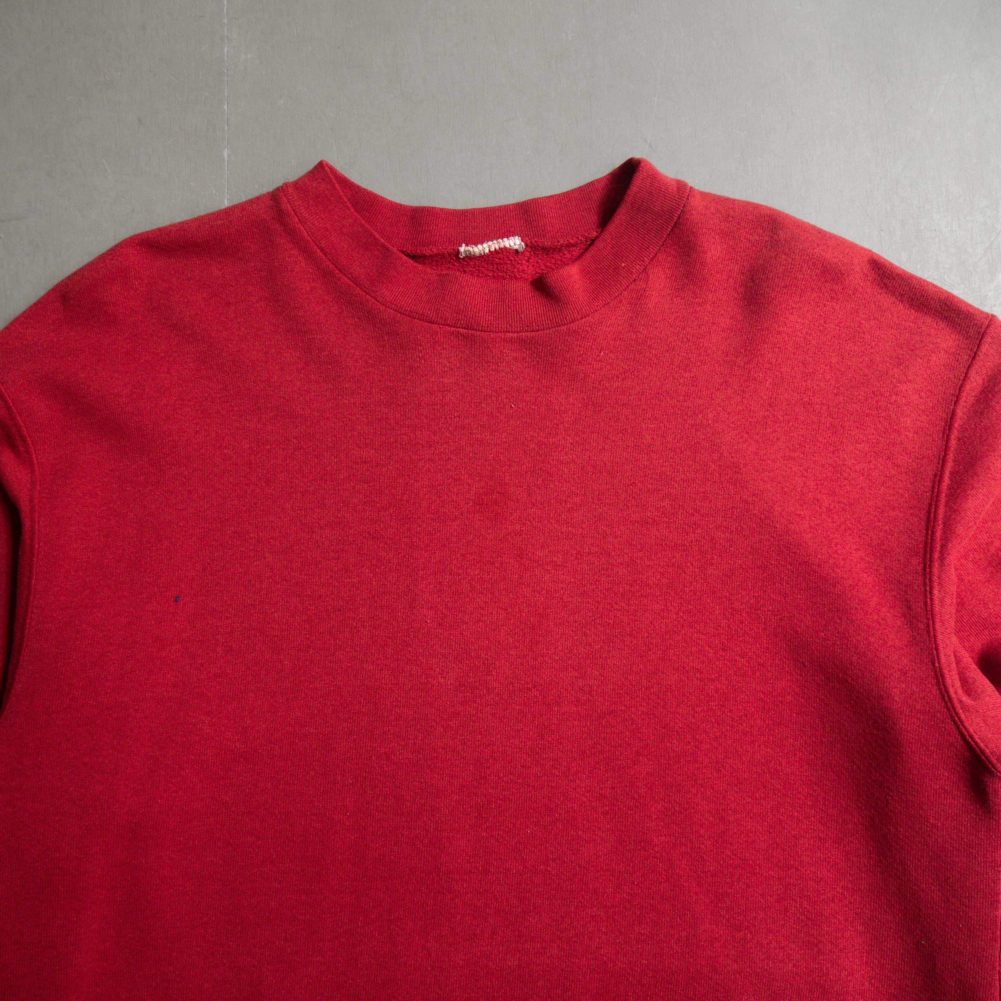 90S VINTAGE BLANK SWEATSHIRT 美國 紅色 落肩 素面 長袖 衛衣 大學T