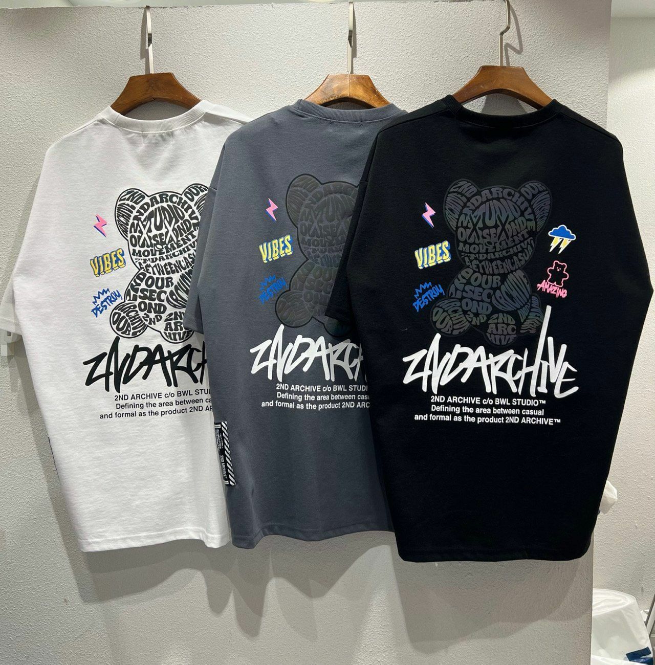 3M反光熊仔英文字短袖Tee 2nd ARCHIVE-086T