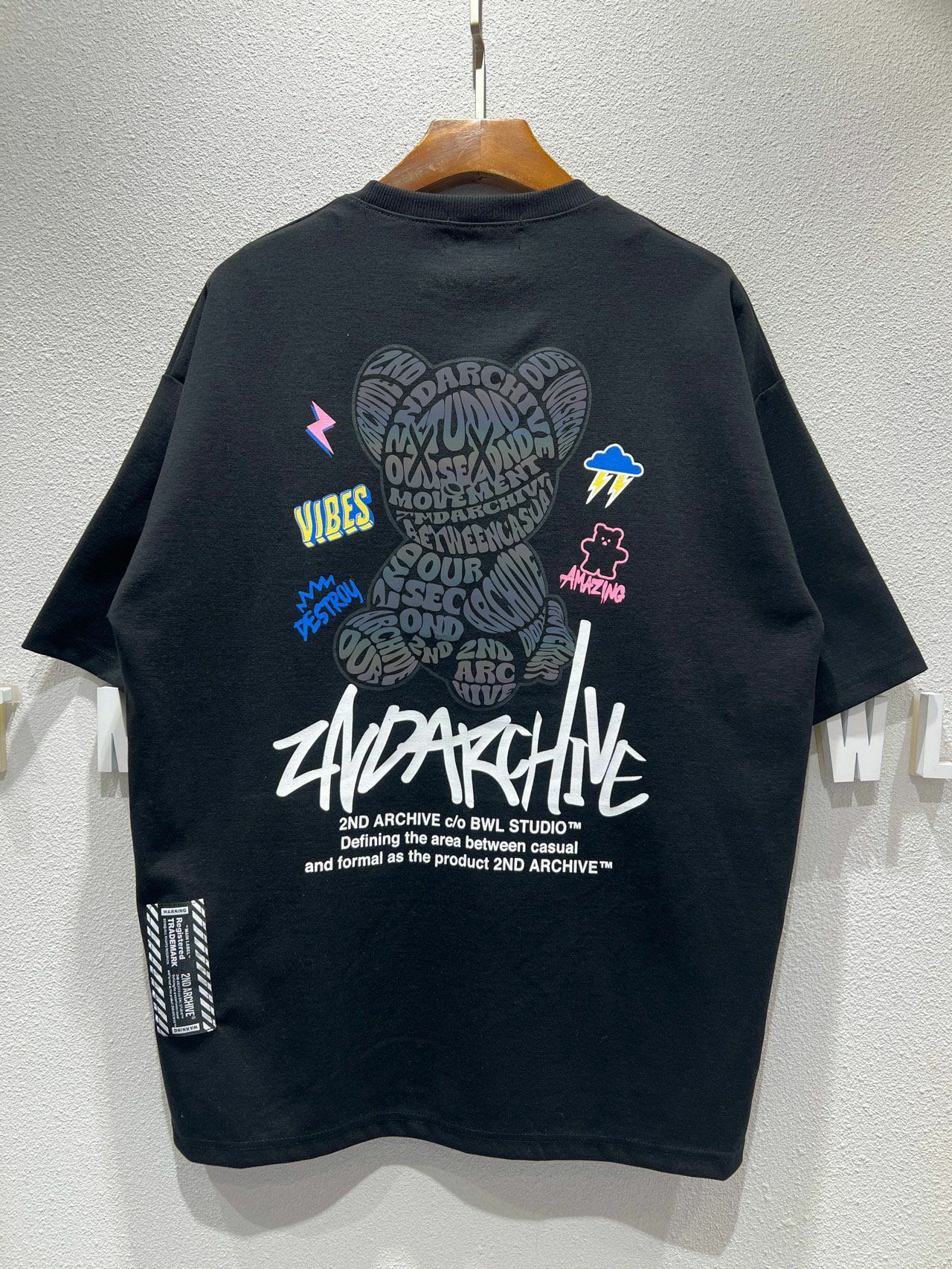 3M反光熊仔英文字短袖Tee 2nd ARCHIVE-086T