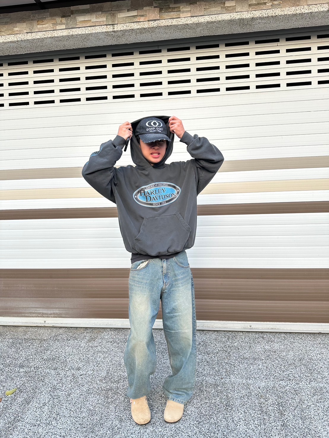 現貨🇰🇷韓國 HARLEY DAVIDSON 復古 寬鬆 帽T