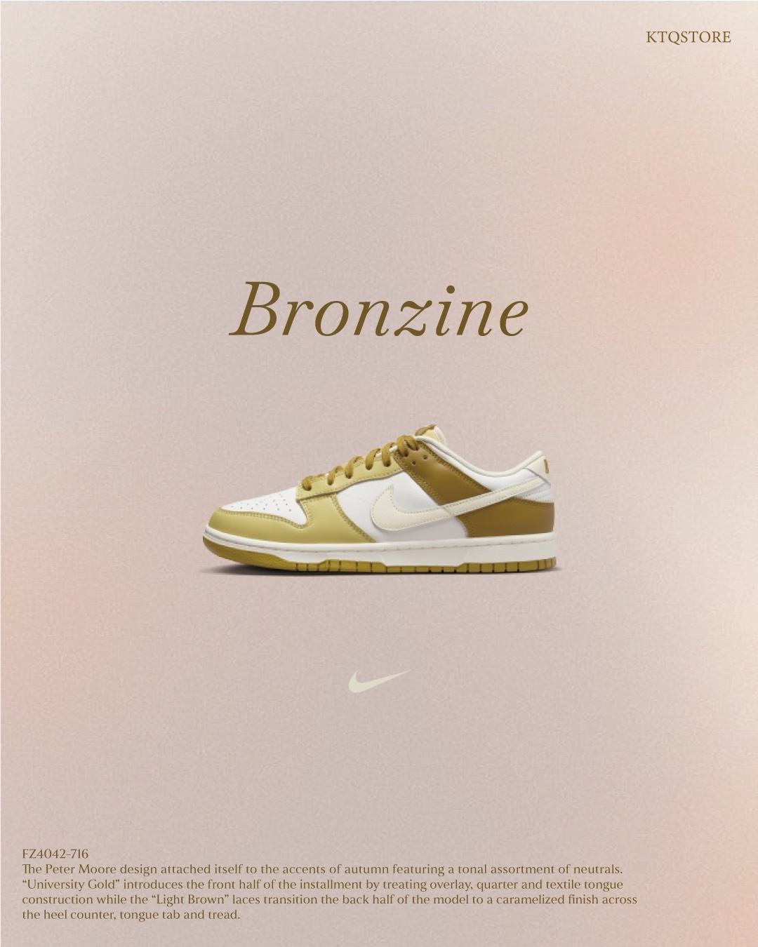 KTQ STORE ‧ Nike Dunk low "bronzine'' 鵝黃 夕陽黃  FZ4042-716
