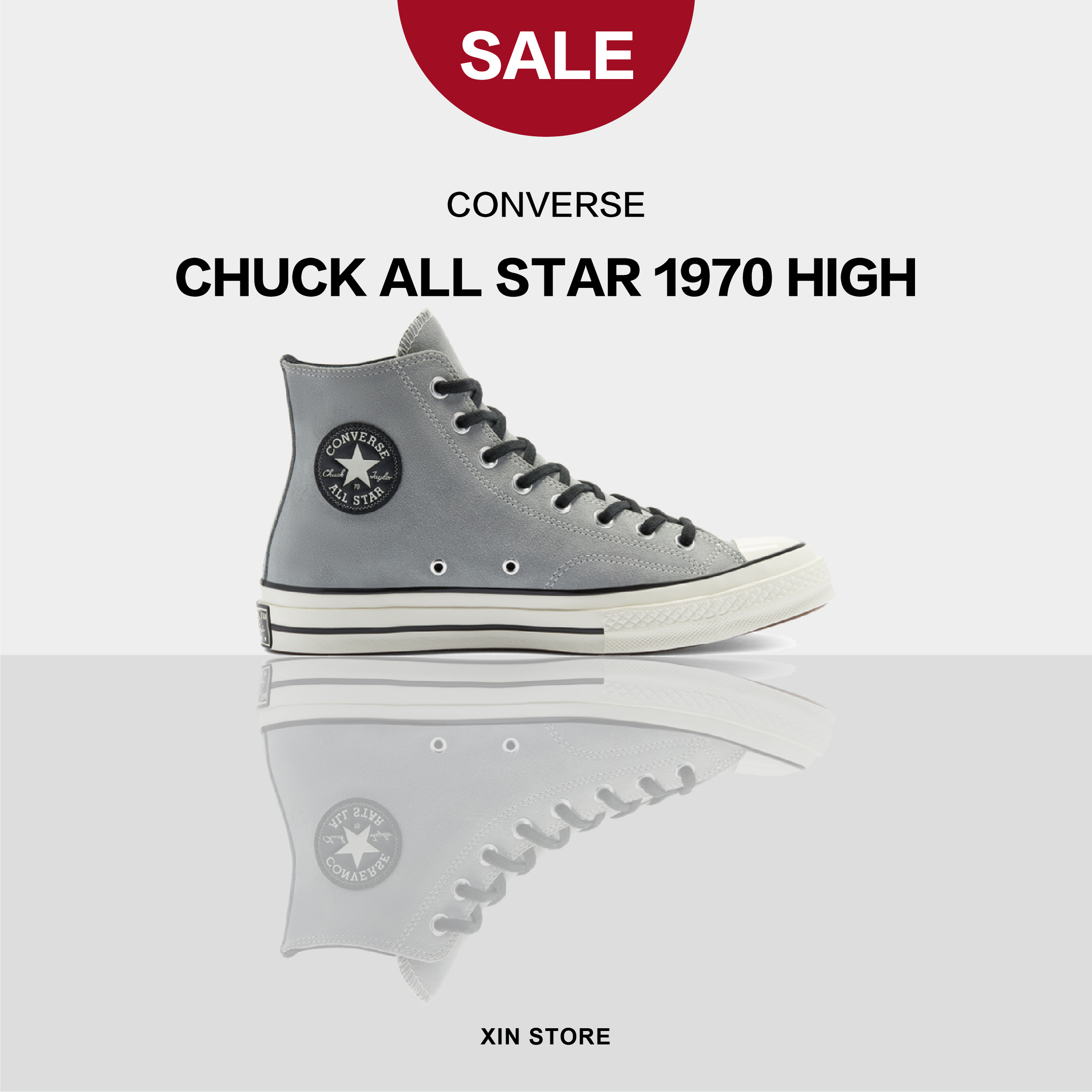 【現貨】Converse Chuck All Star 1970 麂皮 高筒 帆布鞋 黑鞋帶 冷灰