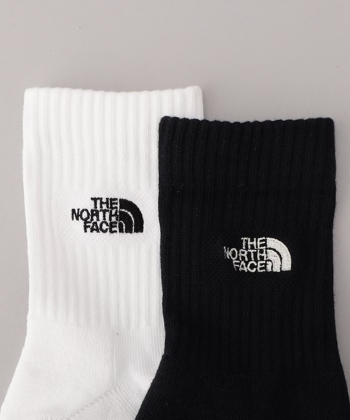 日本 TNF Logo socks 刺繡中筒踝襪