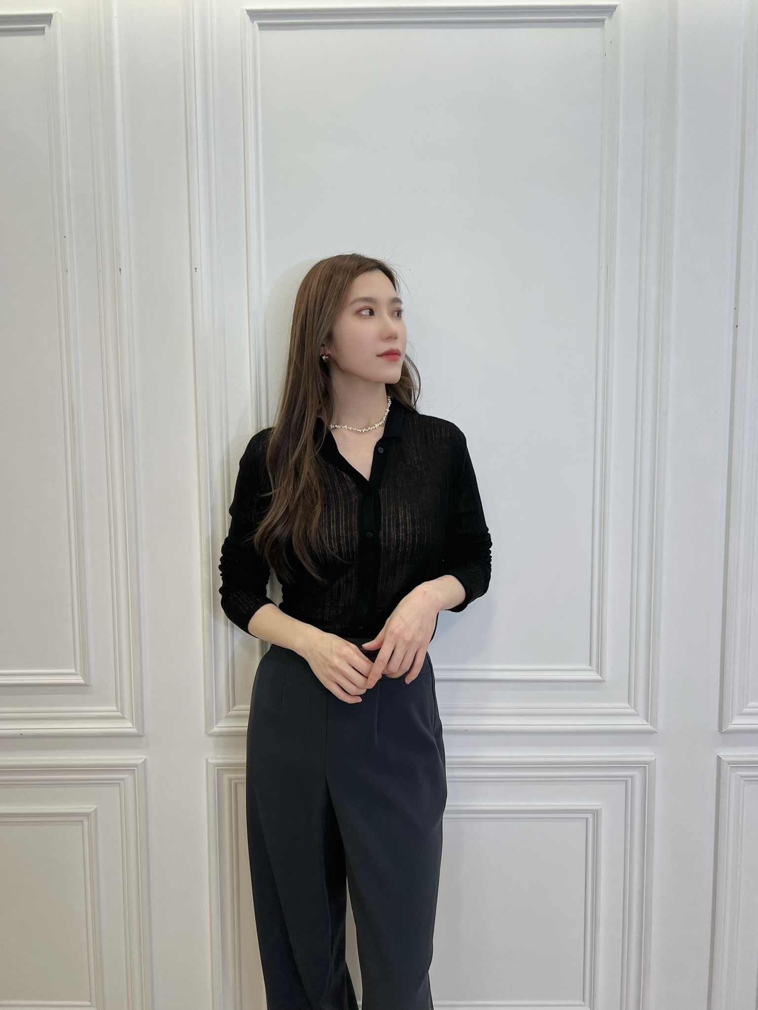 輕薄透膚開襟衫