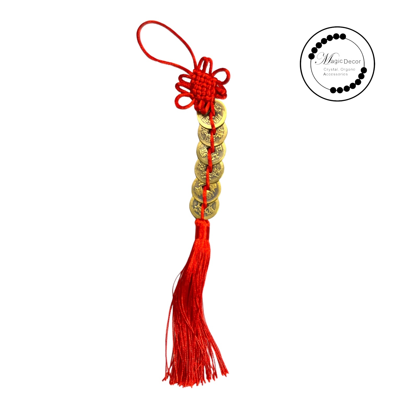 260124-  (二黑)六帝錢紅色如意掛件1件