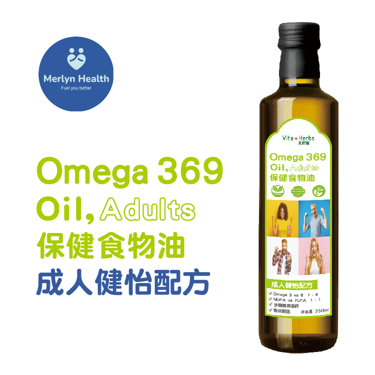 專利 奥米加 369 保健食物油， 成人健怡配方 (全素)  #炎症 #心腦血管 #腸道徤康