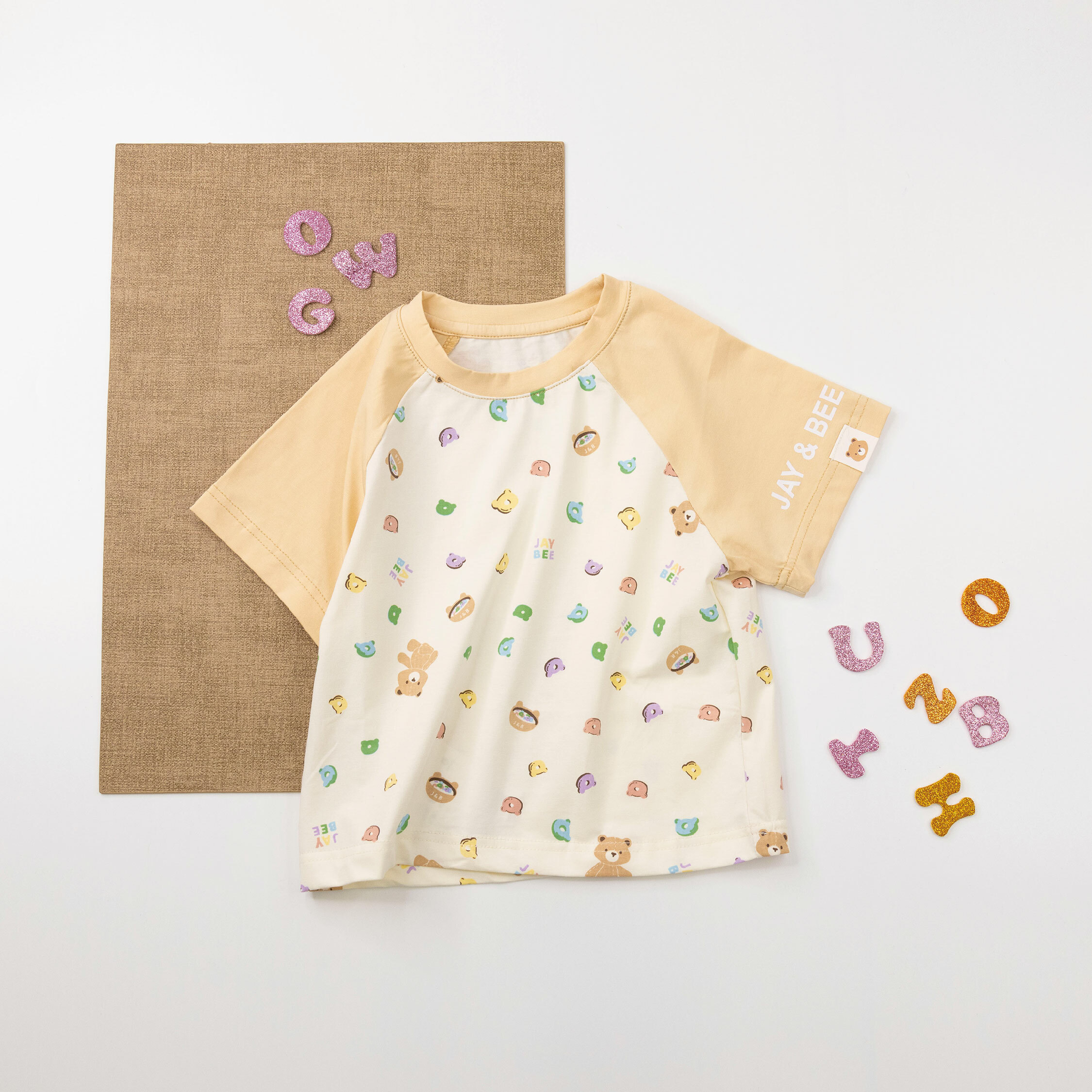 【JB1041】彩虹麥片。霜柔棉撞袖上衣