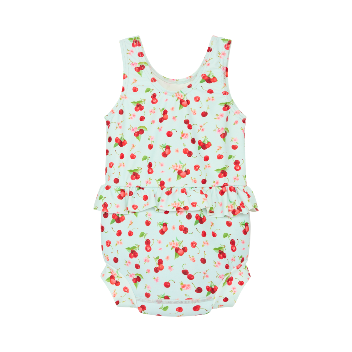 〖 Hust & Claire 〗薄荷櫻桃baby一件式尿布泳衣
