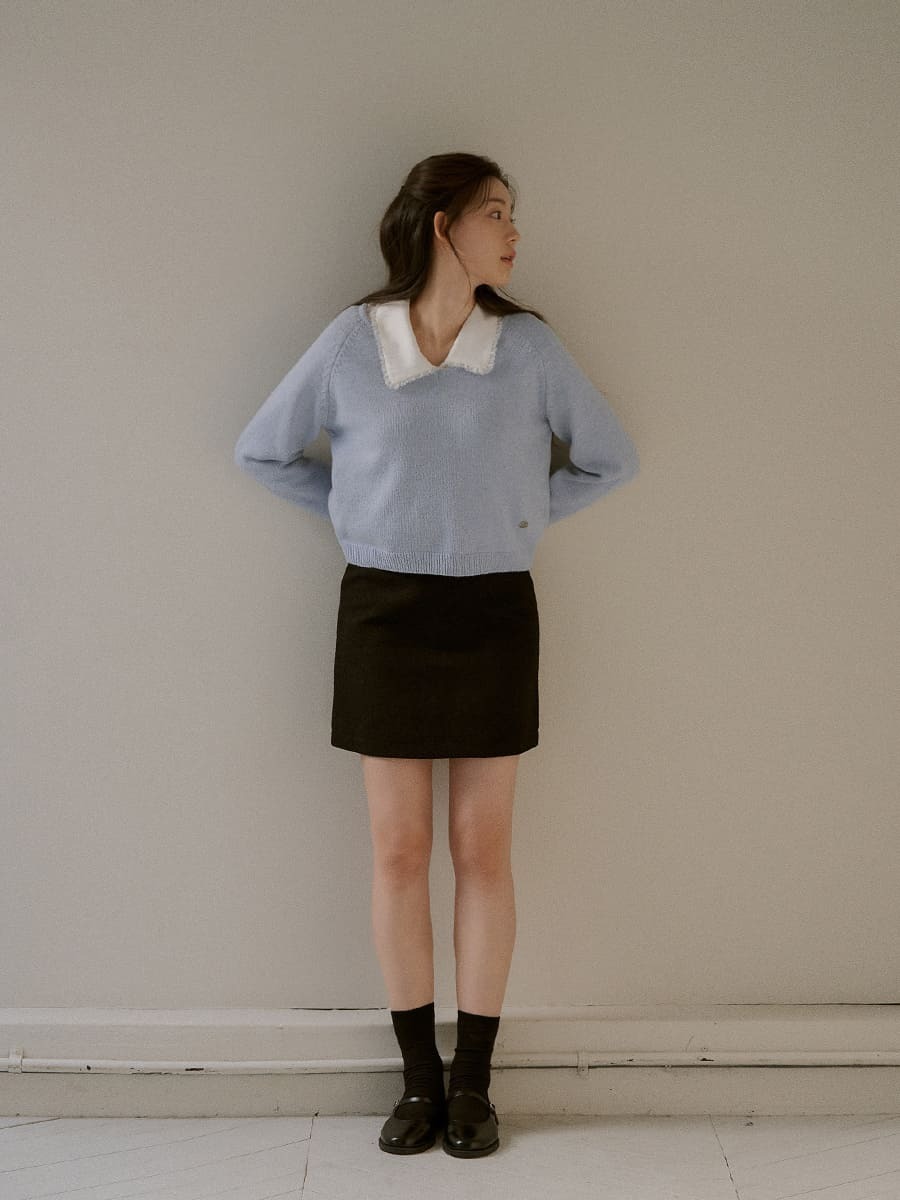 韓國Cherrykoko授權 簡潔啞光粗花呢質感短裙【MADE, CRKO】系列