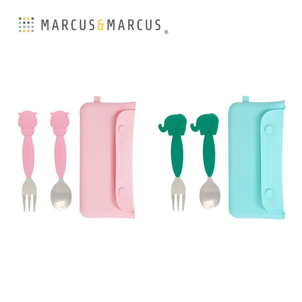 Marcus&Marcus 兒童餐袋+不鏽鋼叉匙組