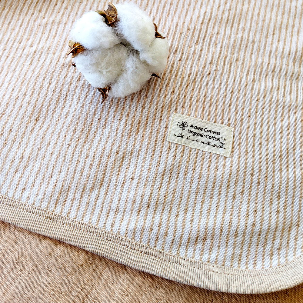 有機棉雙層彩萬用毯-褐條 | 藍天畫布有機棉