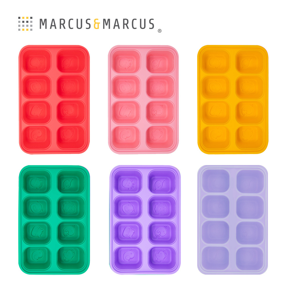 Marcus&Marcus 動物樂園造型矽膠副食品分裝保存盒-8格30ml