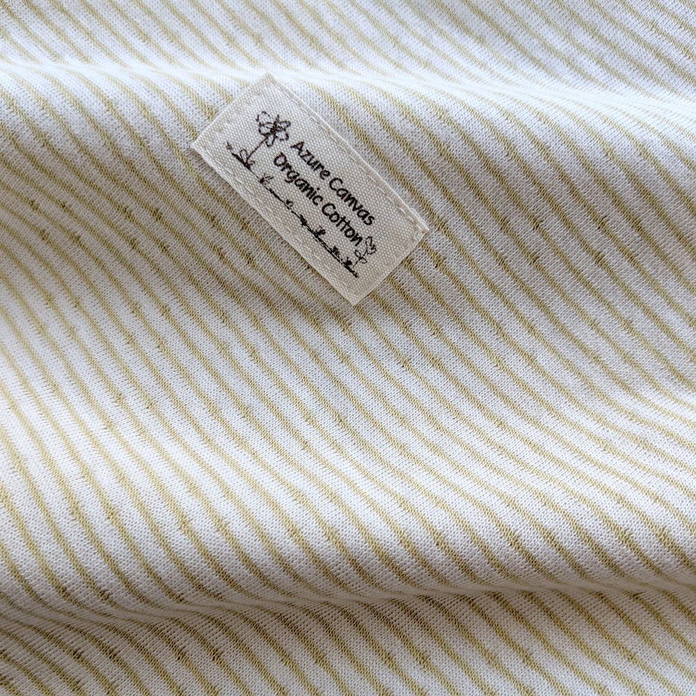 有機棉雙層彩萬用毯-綠條 | 藍天畫布有機棉