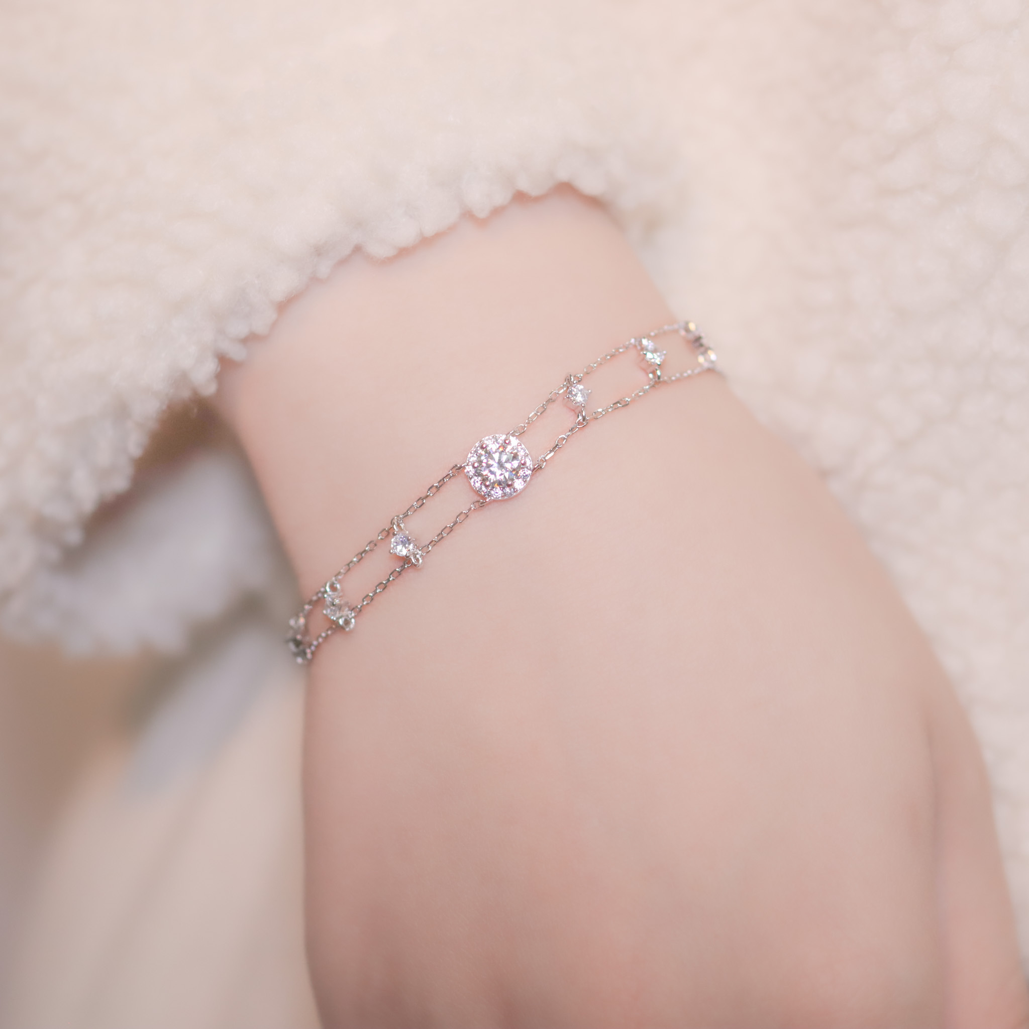 | 925純銀・白金 | 幸福銀河手鏈 | BR1039 |