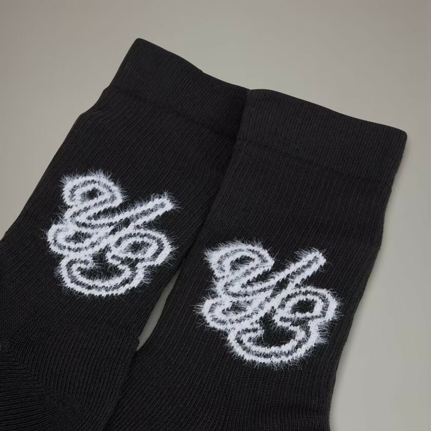 【 Y-3 SOCK HI 草體字長襪 - 黑 】