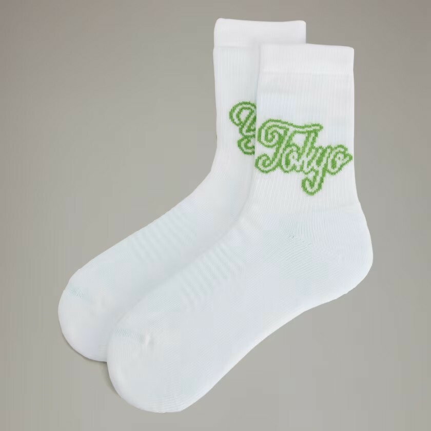 【 Y-3 SOCK HI 草體字長襪 - 白 】