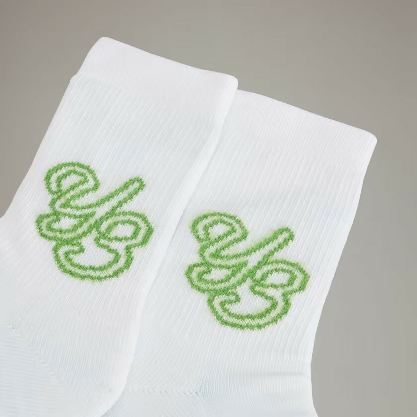 【 Y-3 SOCK HI 草體字長襪 - 白 】