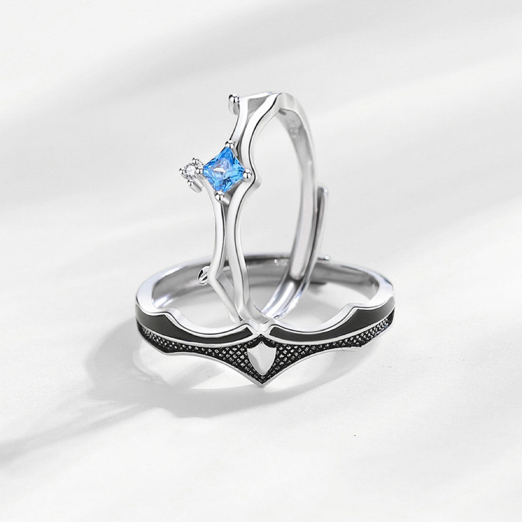 「公主和騎士」情侶戒指💍 ｜鍍銀｜活口對戒｜免費刻字✒️｜