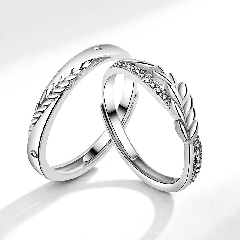 「收麥愛情 」情侶戒指💍 ｜S925純銀或鍍銀｜活口對戒｜免費刻字✒️｜