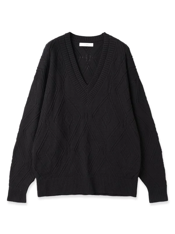 JieDa - CABLE KNIT / BLACK