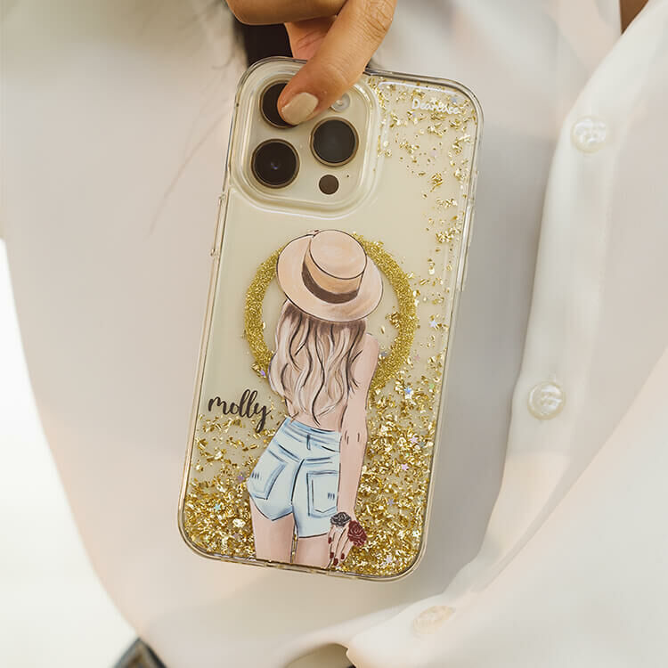 個性女孩 香檳金貝拉殼 (MagSafe) - (訂製名字) iPhone客製化手機殼