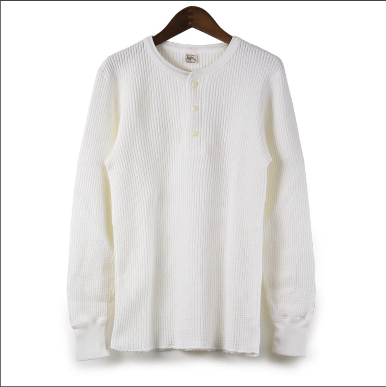 UES BIG WAFFLE HENLEYNECK T-SHIRT White