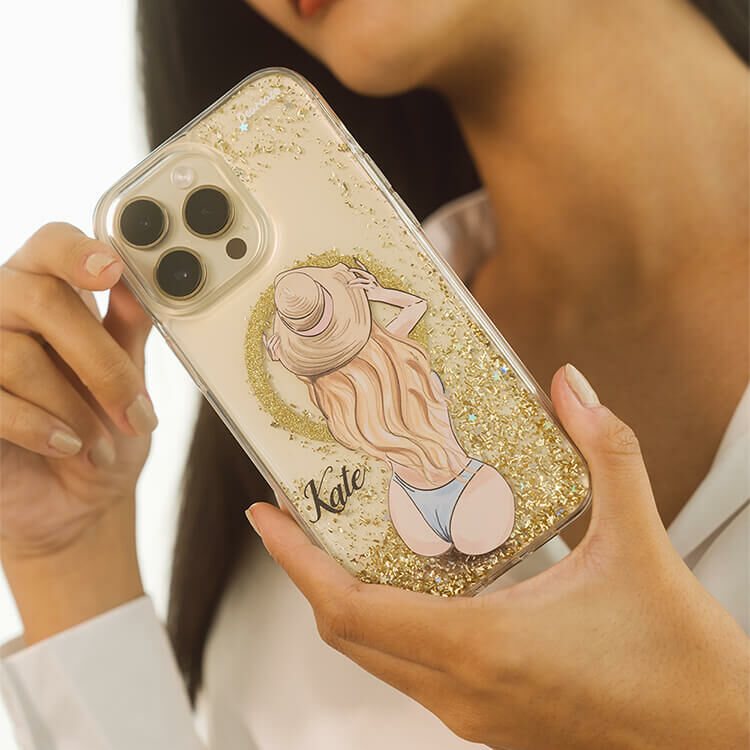 熱情女孩 香檳金貝拉殼 (MagSafe) - (訂製名字) iPhone客製化手機殼