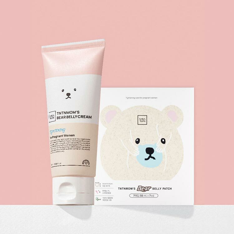 韓國tntn mom's Bearly貝麗熊撫紋緊緻潤膚乳100ml+孕肚敷膜(7片裝)
