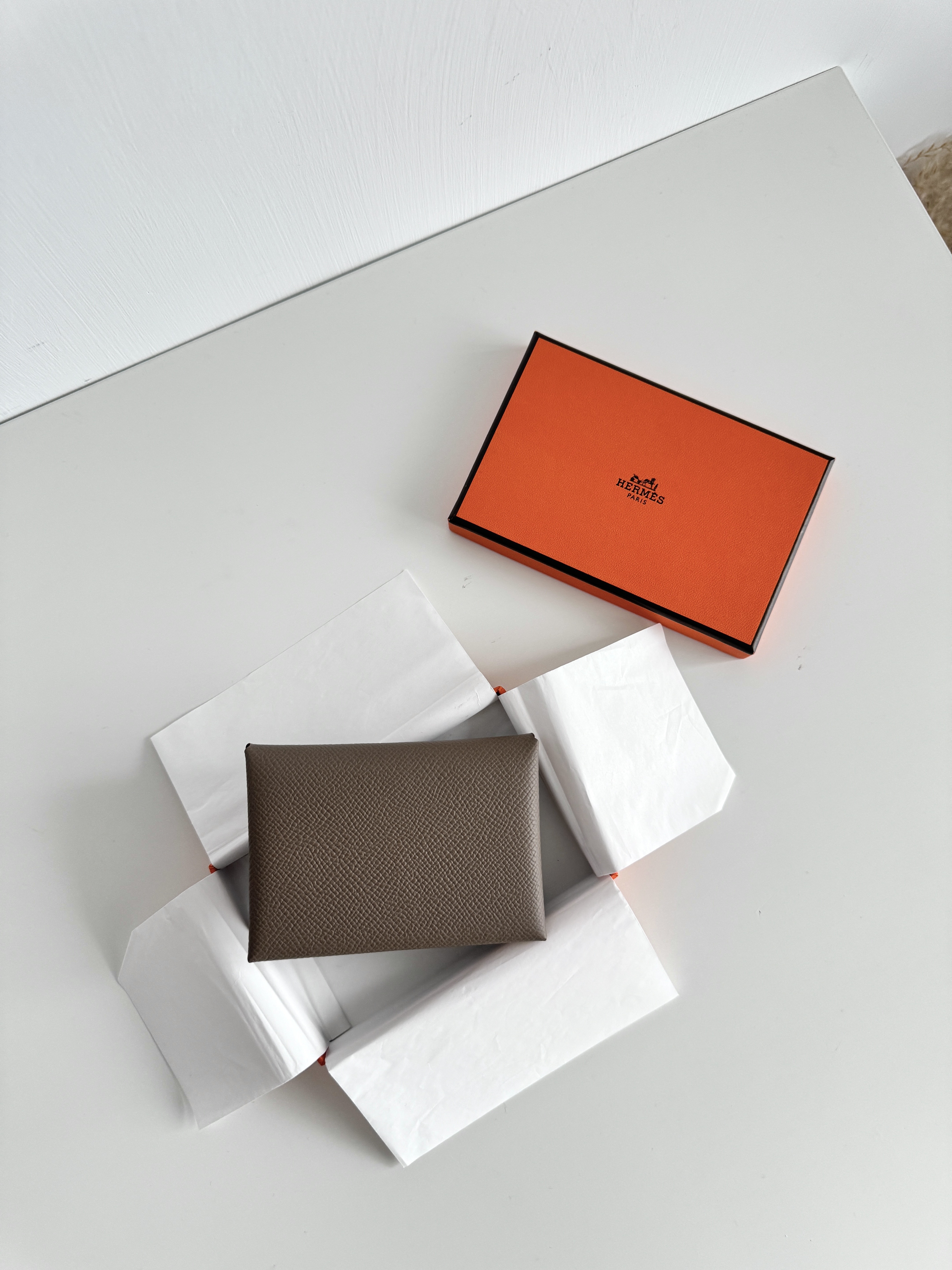 Hermes Calvi Duo 大象灰 愛馬仕卡包