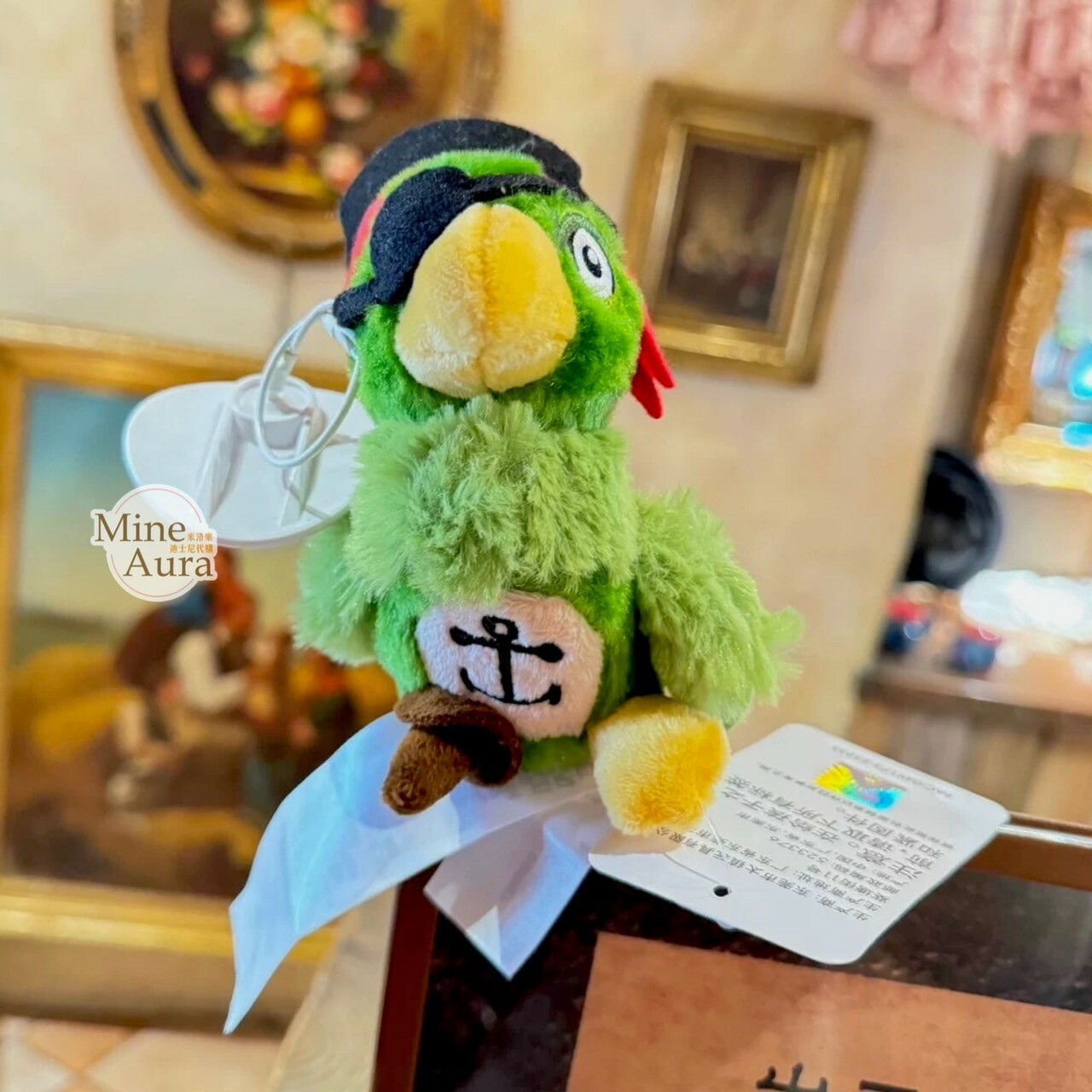 加勒比海盜 獨眼鸚鵡 磁鐵 坐肩 絨毛 娃娃 公仔 -上海迪士尼樂園