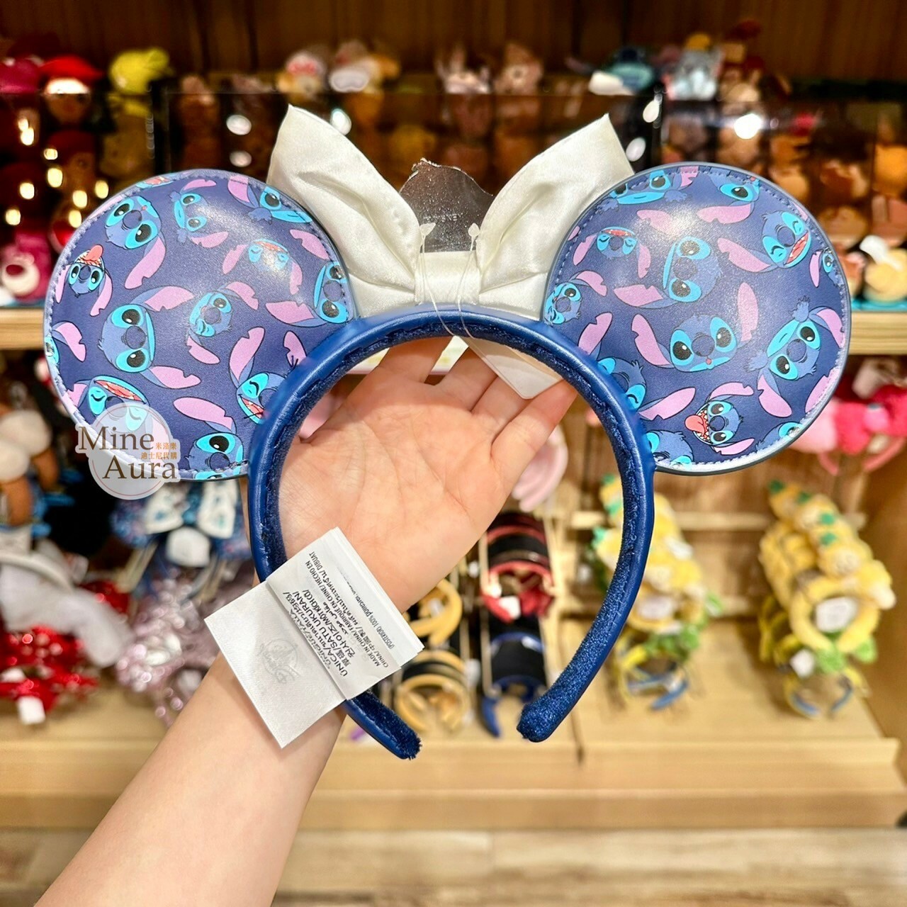 米妮 Minnie 史迪奇 Stitch 刺繡圖案蝴蝶結 造型 髮圈 髮箍 星際寶貝 Lilo & Stitch -香港迪士尼樂園