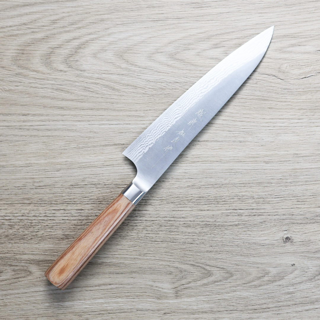 加茂勝康 牛刀 210mm VG10鋼 大馬士革