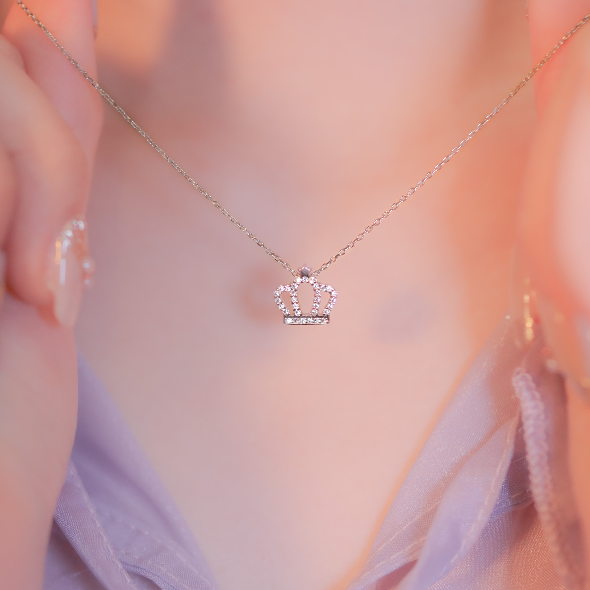 | 925純銀・白金・ 玫瑰金 | 星光下的加冕項鍊 (銀/玫瑰金) | NE1015 |