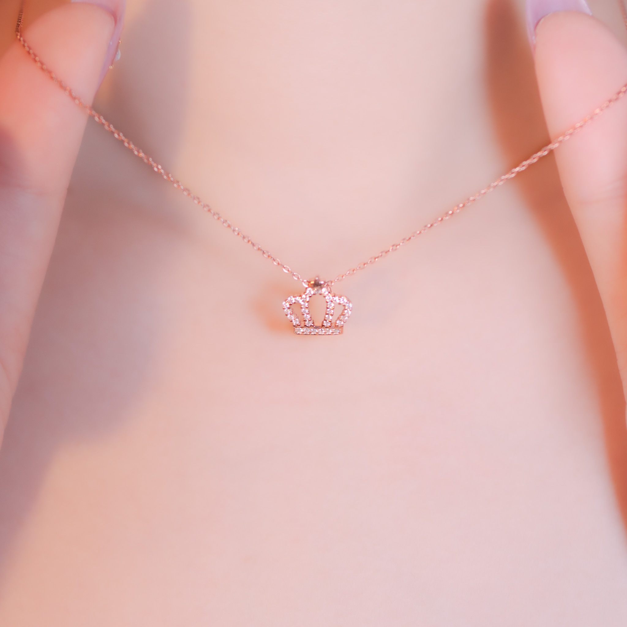 | 925純銀・白金・ 玫瑰金 | 星光下的加冕項鍊 (銀/玫瑰金) | NE1015 |