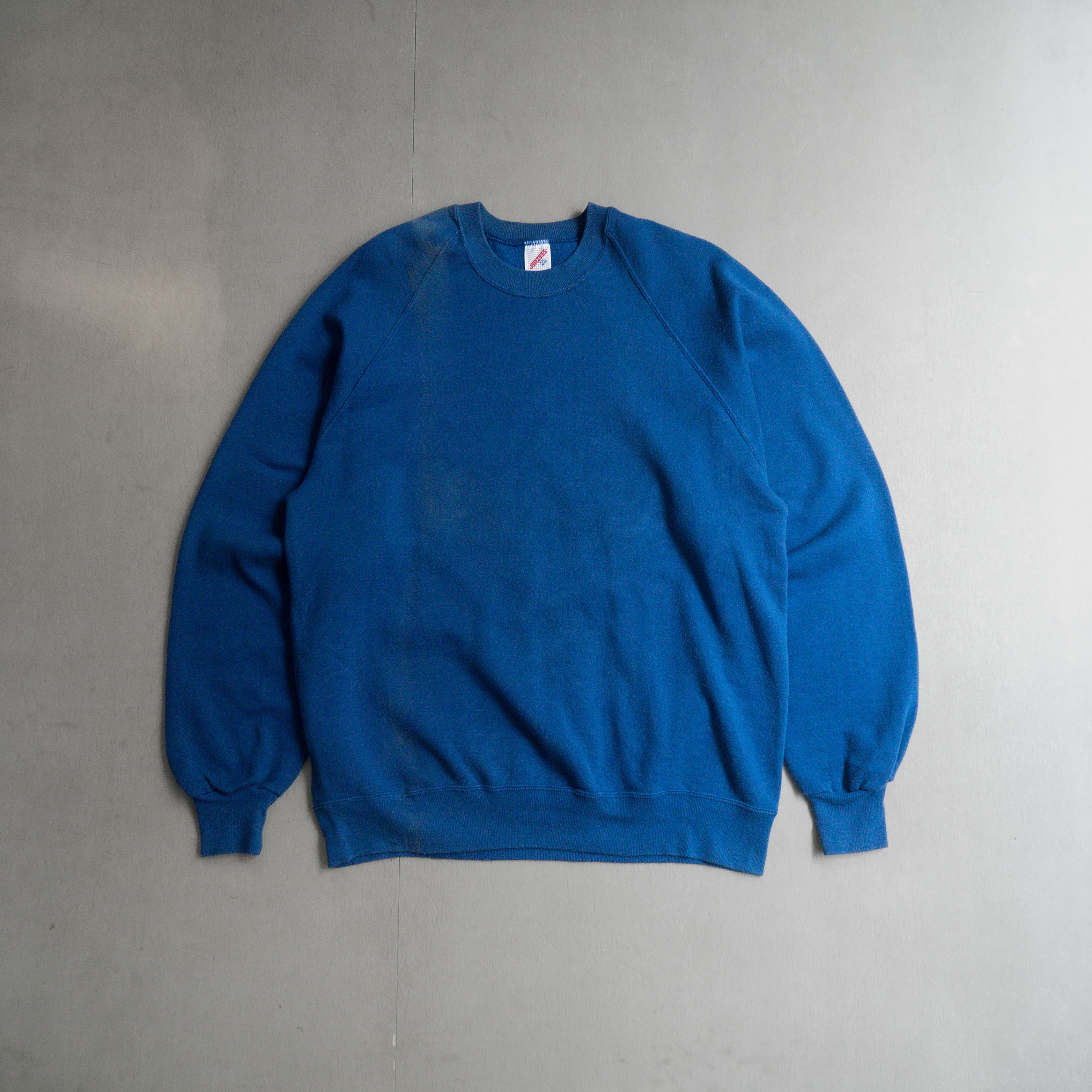 80S VINTAGE BLANK SWEATSHIRT 2XL 美國製 藍色 素面 長袖 衛衣 大學T