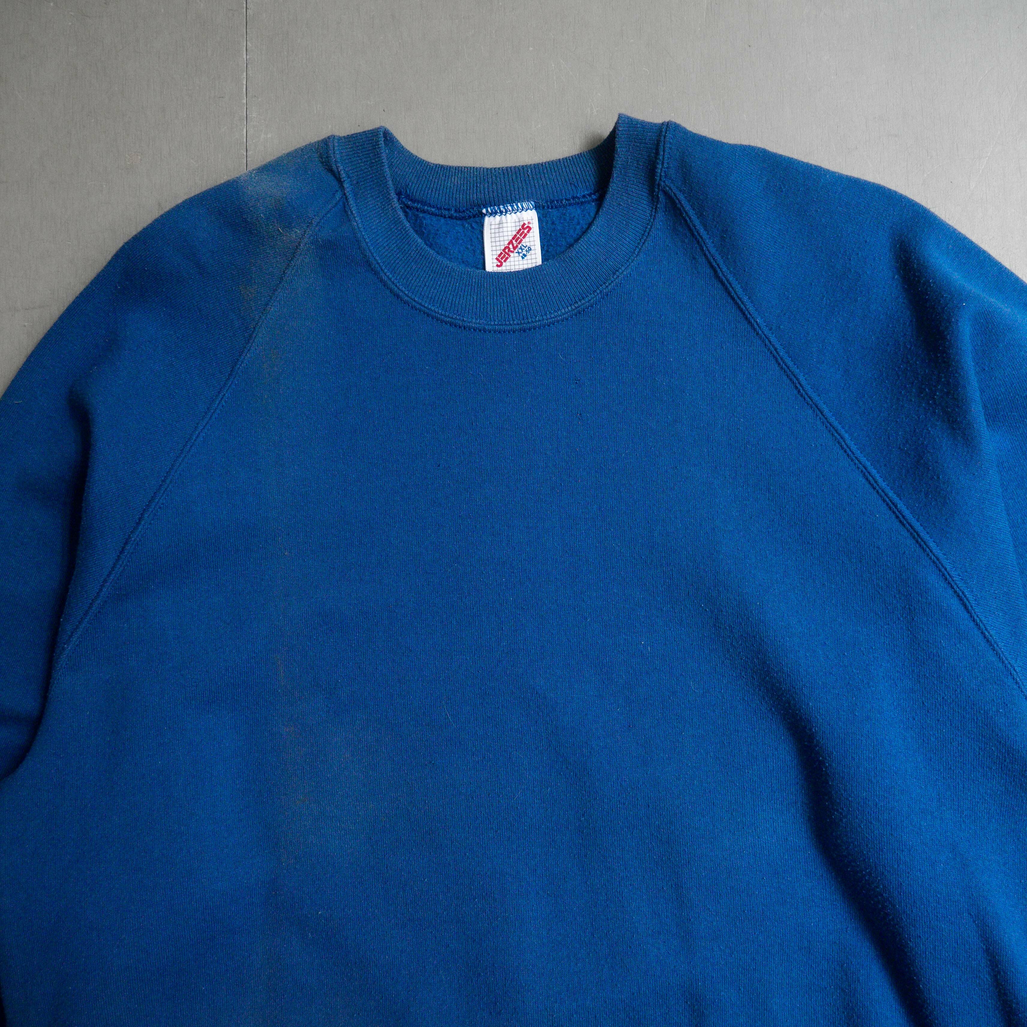80S VINTAGE BLANK SWEATSHIRT 2XL 美國製 藍色 素面 長袖 衛衣 大學T