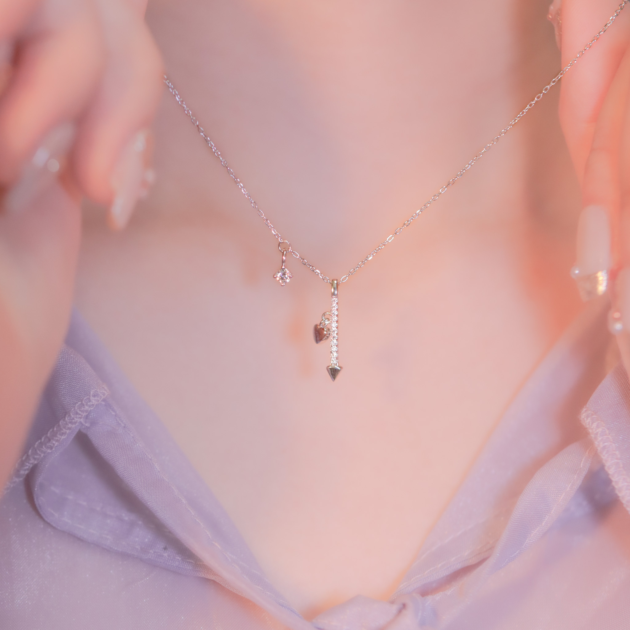 | 925純銀・白金・ 玫瑰金 | 愛你的軌跡項鍊 (銀/玫瑰金) | NE0977 |