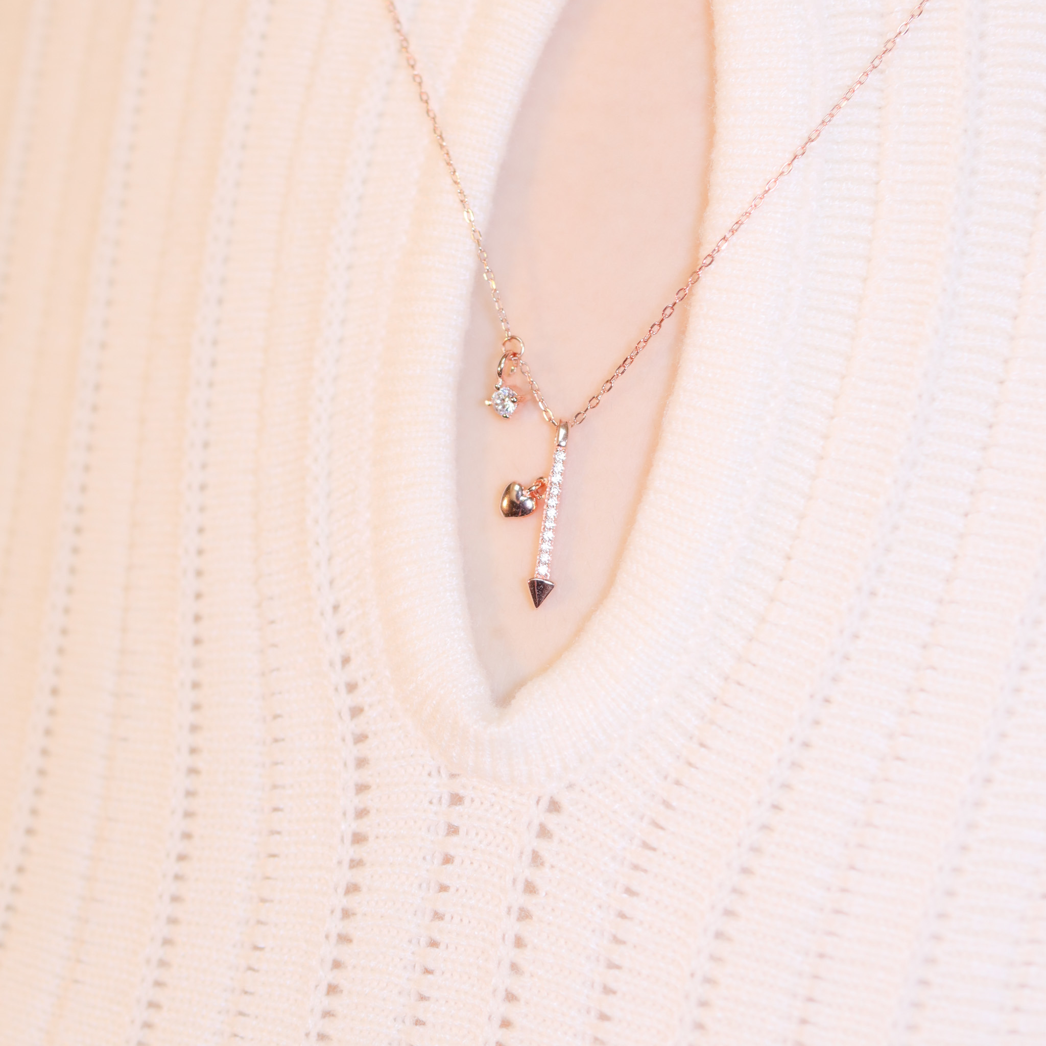 | 925純銀・白金・ 玫瑰金 | 愛你的軌跡項鍊 (銀/玫瑰金) | NE0977 |