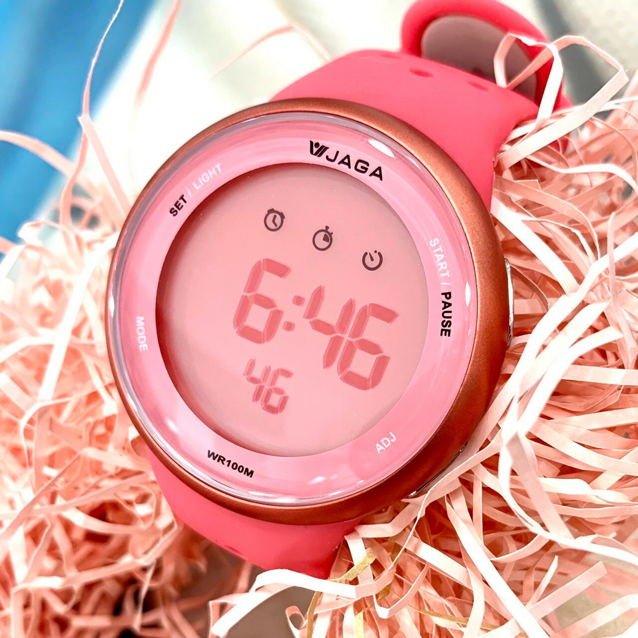 【JAGA 捷卡】台灣電子錶M1185-GC 43mm現代鐘錶